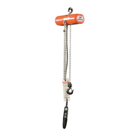 Shopstar Electric Chain Hoist, Double Reeving, 600 Lb, 10 Ft Lifting Height, 12 Fpm Lift Speed